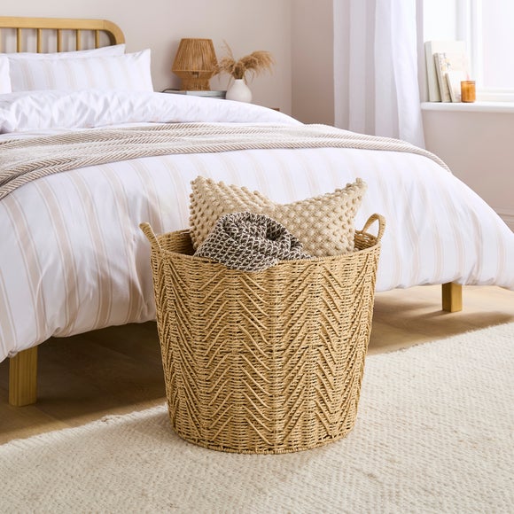Global Herringbone Round Storage Basket