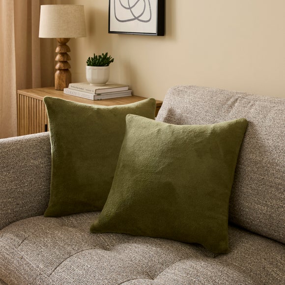 Set of 2 Fleece Square Cushion Covers