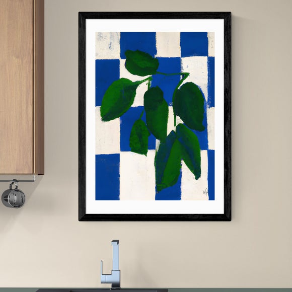 East End Prints Checkered Greenery Print