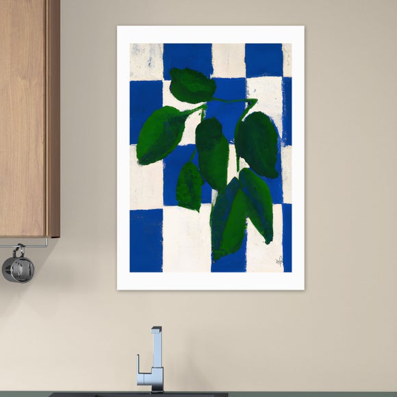 East End Prints Checkered Greenery Print