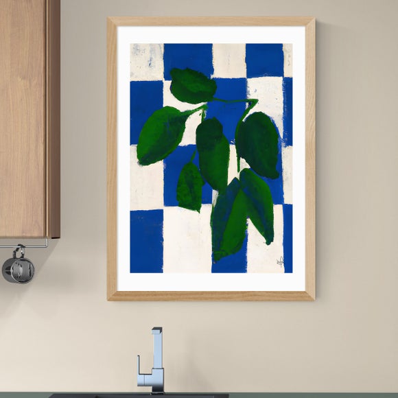 East End Prints Checkered Greenery Print
