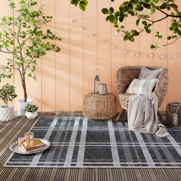 Checked Geometric Indoor Outdoor Rug