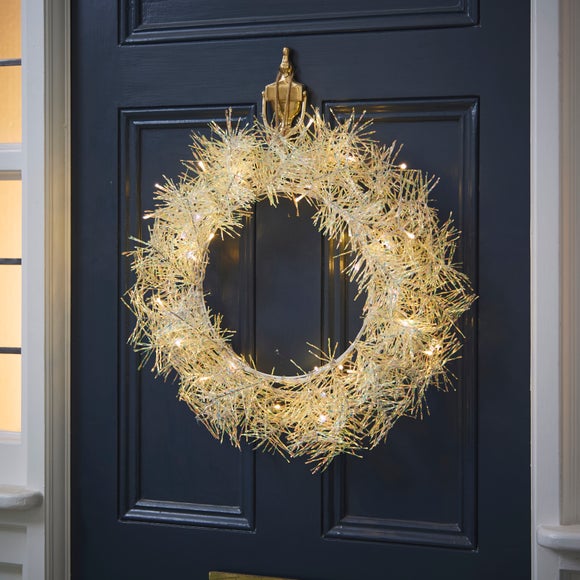 Artificial Light Up Iridescent Wreath