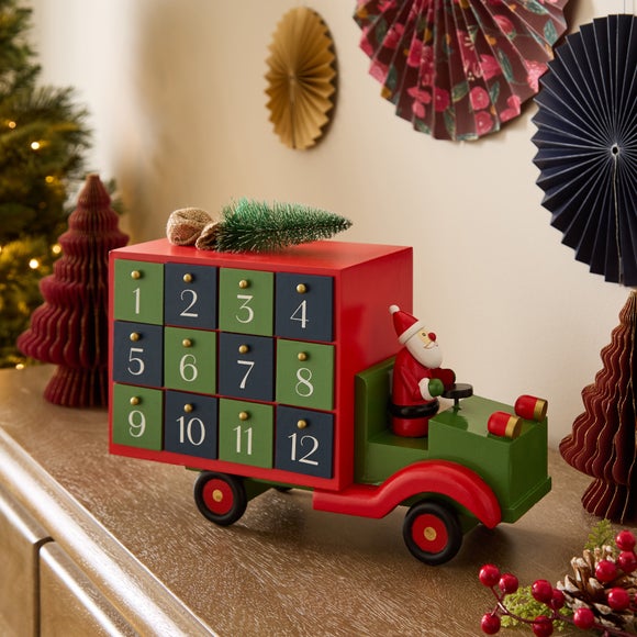 Wooden Advent Car Decoration