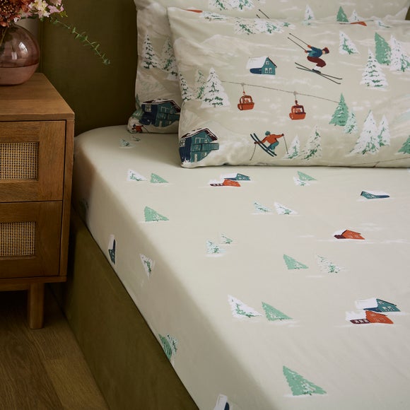Ski Scene Fitted Sheet