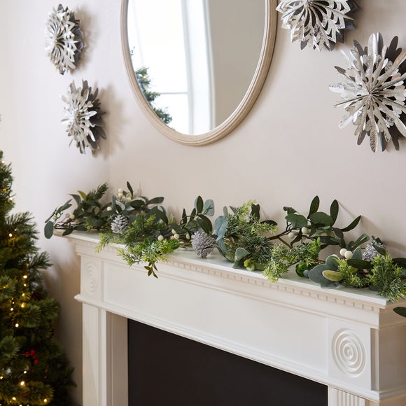 180cm Artificial Eucalyptus & White Berry Garland