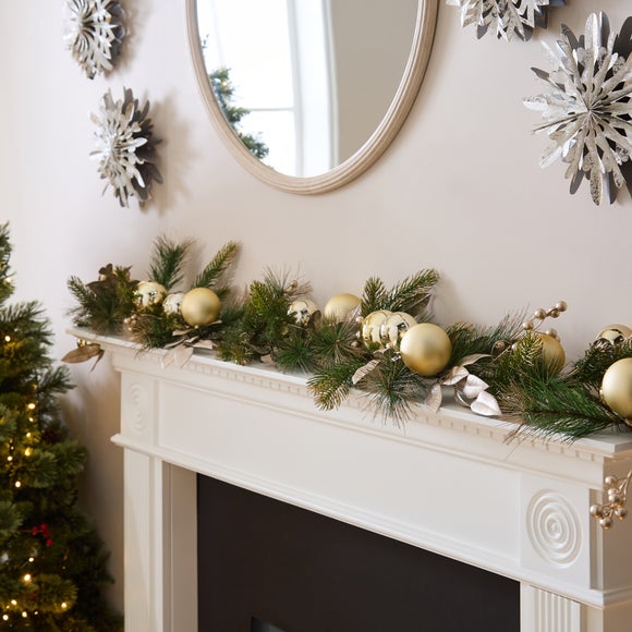 180cm Artificial Golden Bauble Garland