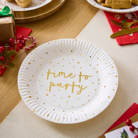 Pack of 6 Time to Party Paper Plates