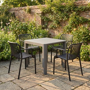 Modura Henrik Square Dining Table With 4 Alma Armchairs