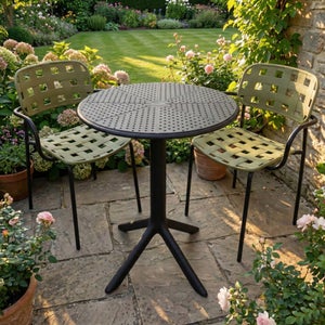 Bergen Round Bistro Table With 2 Karin Armchairs