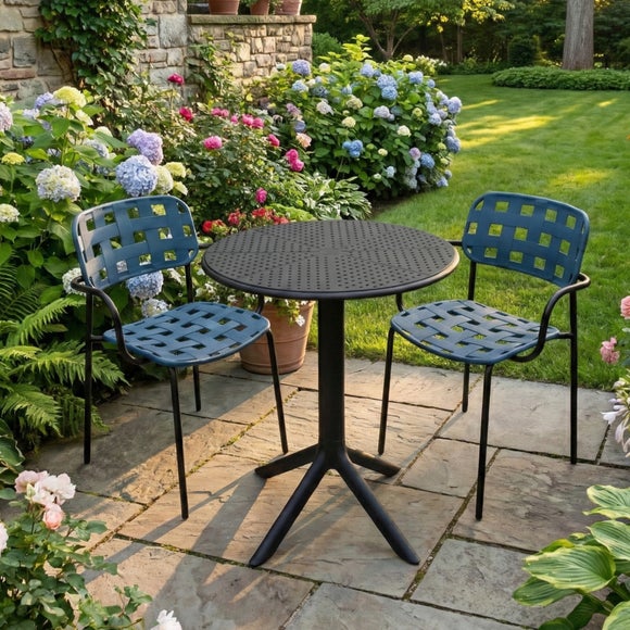 Bergen Round Bistro Table with 2 Karin Armchairs