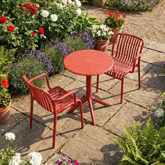Bergen Round Bistro Table with 2 Alma Armchairs