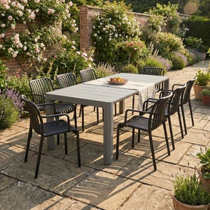 Modura Henrik Rectangular Dining Table With 8 Alma Armchairs