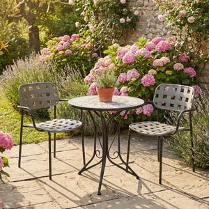 Vista Bistro Table With 2 Karin Armchairs