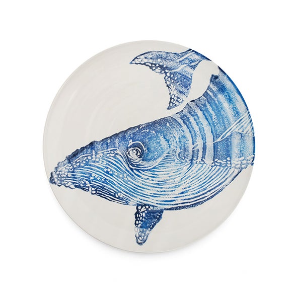 BlissHome Creatures Ceramic Whale Round Platter