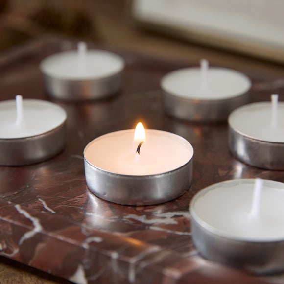 View Pack Of 24 Unscented White Tealights View Pack Of 24 Unscented White Tealights