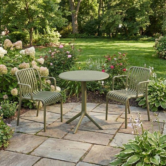 Bergen Round Bistro Table with 2 Alma Armchairs