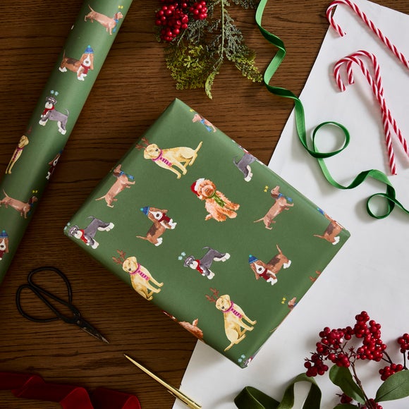 12m Festive Dogs Wrapping Paper