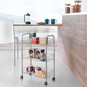 Metaltex Lugano 3 Tier Trolley With Wheels