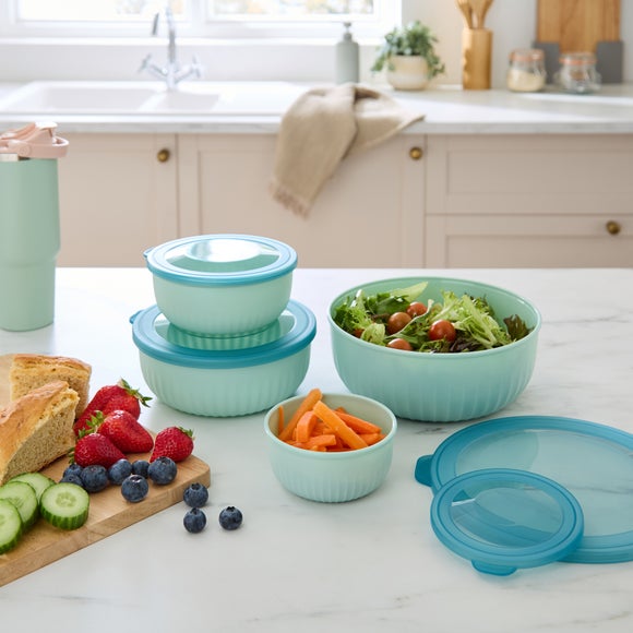 Pack of 4 Nesting Ribbed Food Containers