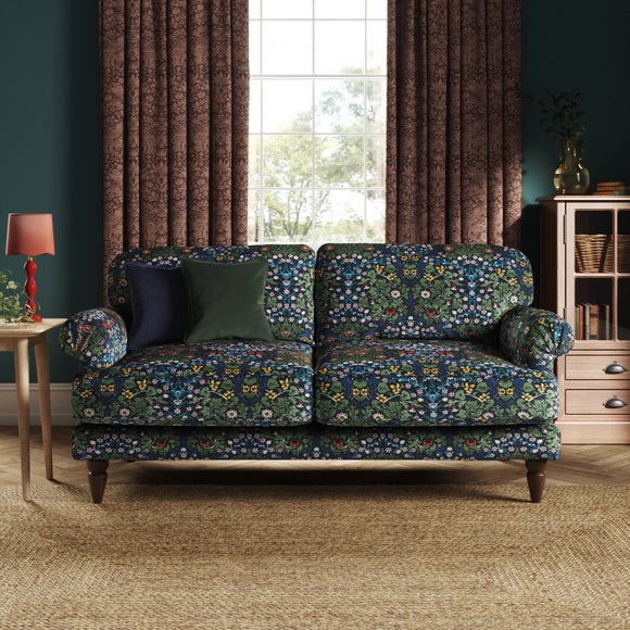 Return - Jolene William Morris Blackthorn Print Velvet 3 Seater Sofa