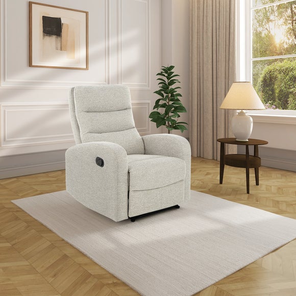 Return - Rena Tonal Faux Linen Manual Recliner Armchair