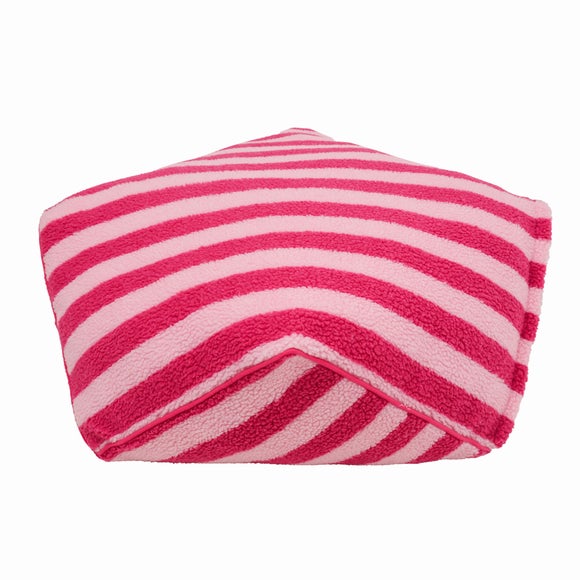 Rosewood Stripe Sherpa Bean Bag Dog Bed