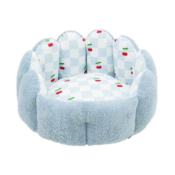 Rosewood Cherry Pop Scalloped Donut Dog Bed