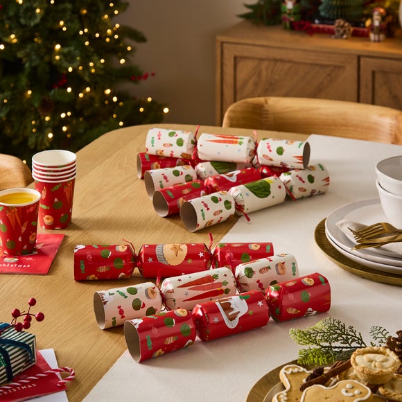 Pack of 8 Festive Foodies Christmas Crackers