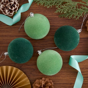 Pack Of 4 Flocked Baubles