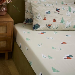 Ski Scene Fitted Sheet
