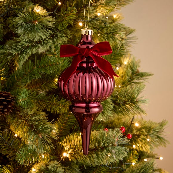 Finial with Bow Shatterproof Hanging Decoration