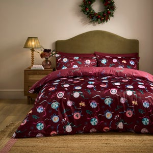 Baubles Velour Duvet Cover & Pillowcase Set