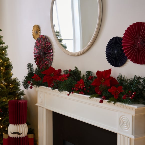 150cm Artificial Poinsettia Garland