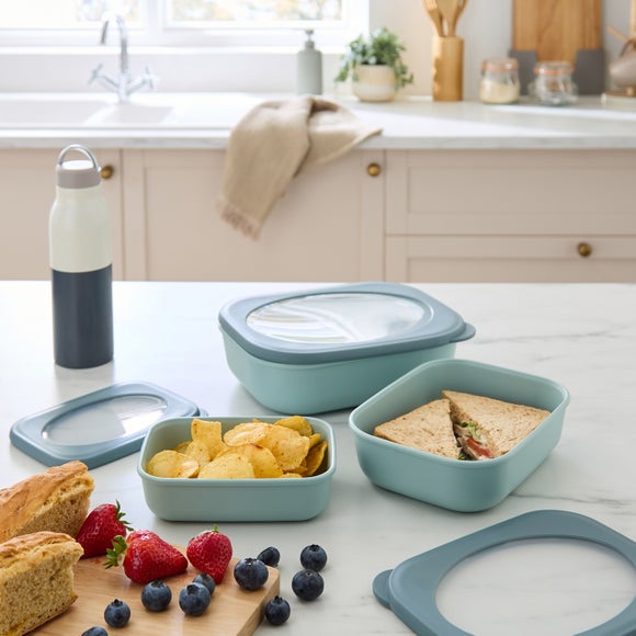 View Set Of 3 Plastic Food Containers View Set Of 3 Plastic Food Containers