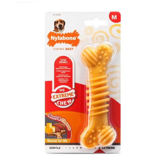 Nylabone Beef and Cheese Extreme Texture Dog Bone