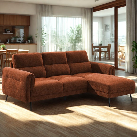 View Oakley 3 Seater Chenille Corner Chaise Sofa View Oakley 3 Seater Chenille Corner Chaise Sofa