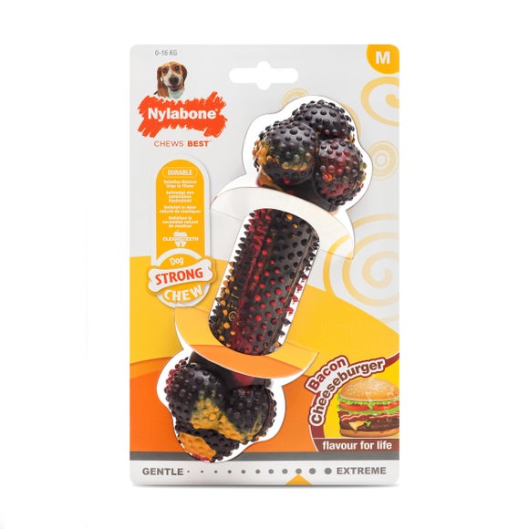 Nylabone Bacon and Cheese Strong Rubber Dog Bone
