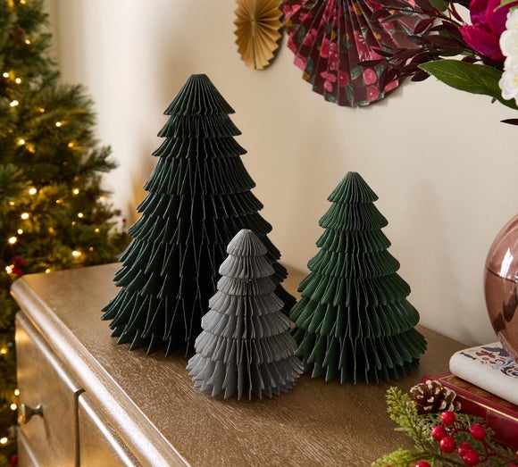 View Set Of 3 Green Paper Trees View Set Of 3 Green Paper Trees