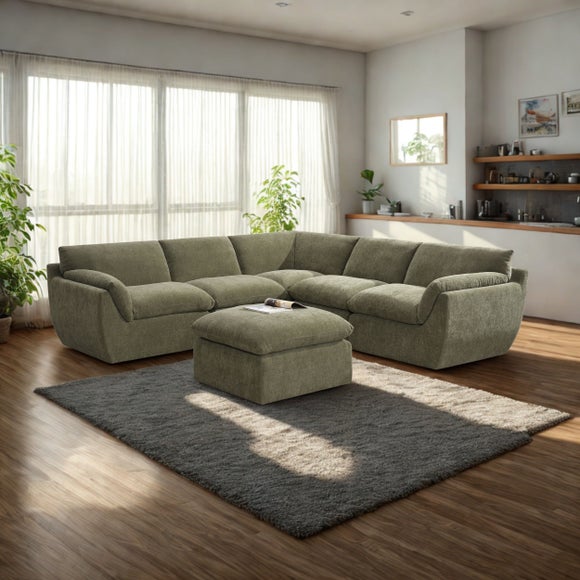 Falkirk 5 Seater Corner Sofa with Footstool