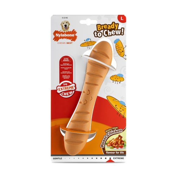 Nylabone Roast Chicken Extreme Baguette Dog Chew
