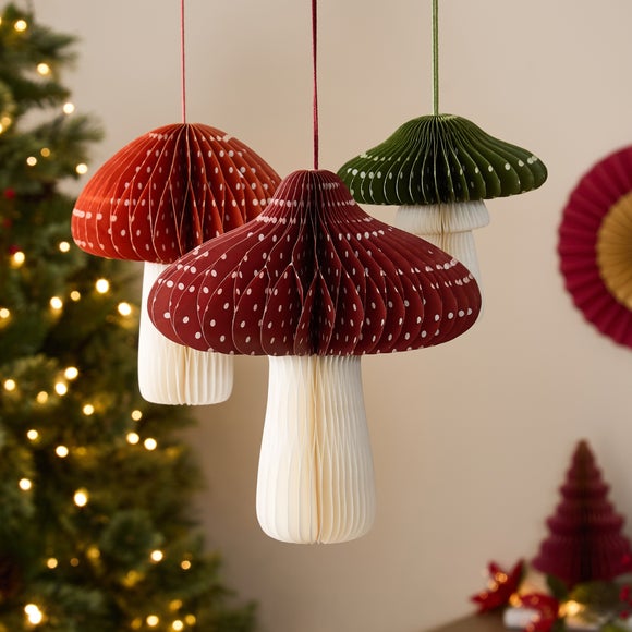 View Set Of 3 Folding Paper Mushrooms View Set Of 3 Folding Paper Mushrooms