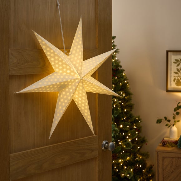 60cm Light Up Hanging Paper Star