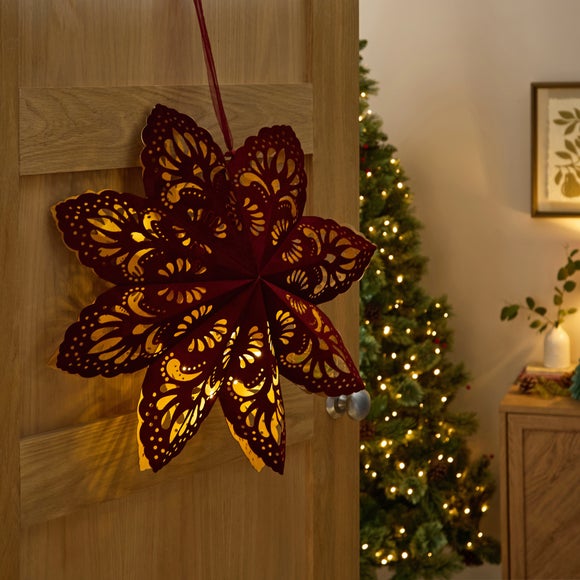 50cm Light Up Velvet Snowflake