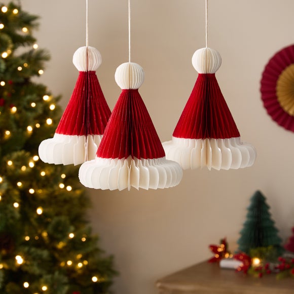 View Set Of 3 Folding Paper Santa Hats View Set Of 3 Folding Paper Santa Hats