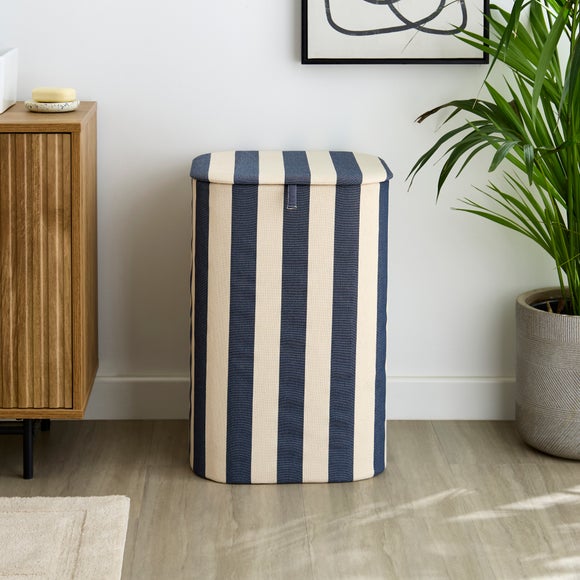 Photo 1 of Modern Woven Stripe Laundry Hamper
