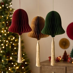 Set Of 3 20cm Hanging Paper Bells