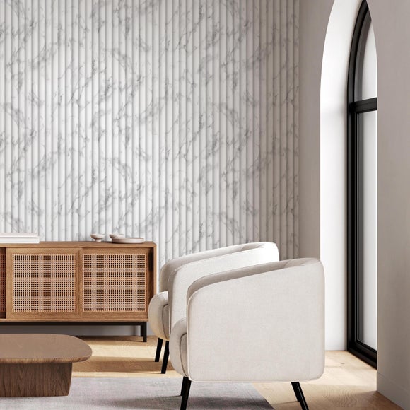Fluted Marble Wallpaper
