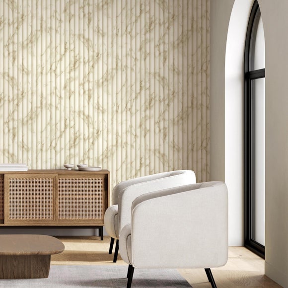 Fluted Marble Wallpaper