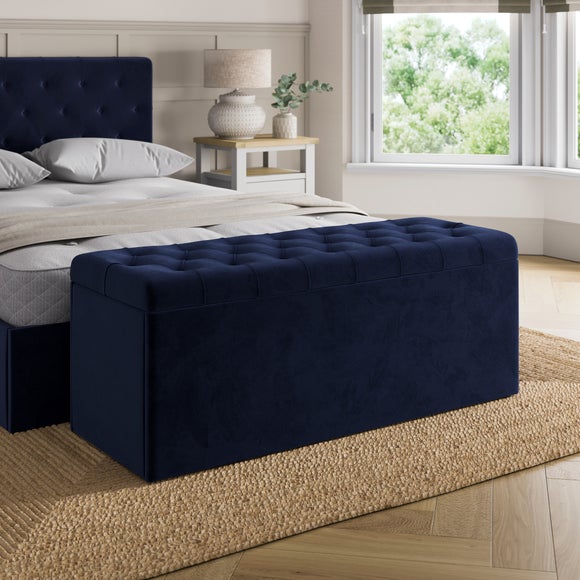 Emberly Velvet End of Bed Storage Ottoman